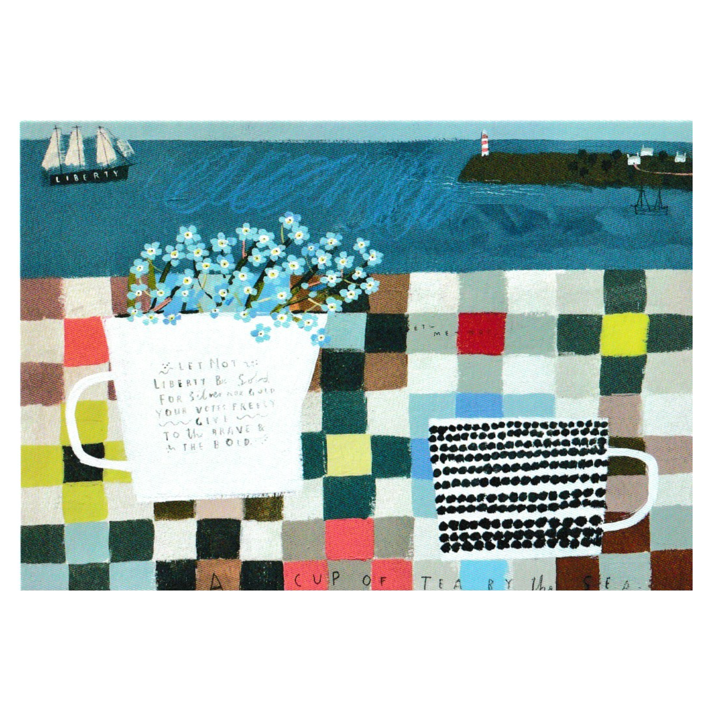Greetings Card - A Cup of Tea By the Sea