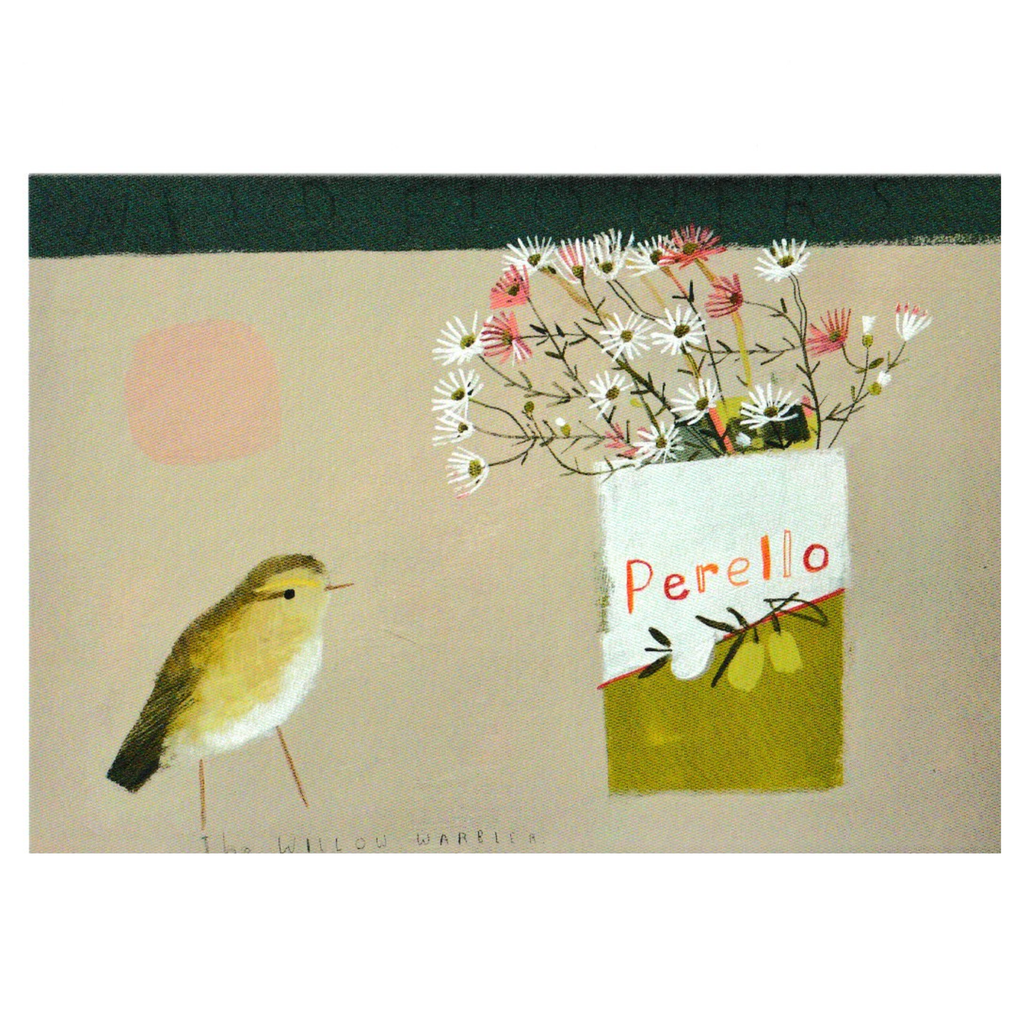 Greetings Card - Willow Warbler and Wild Flowers