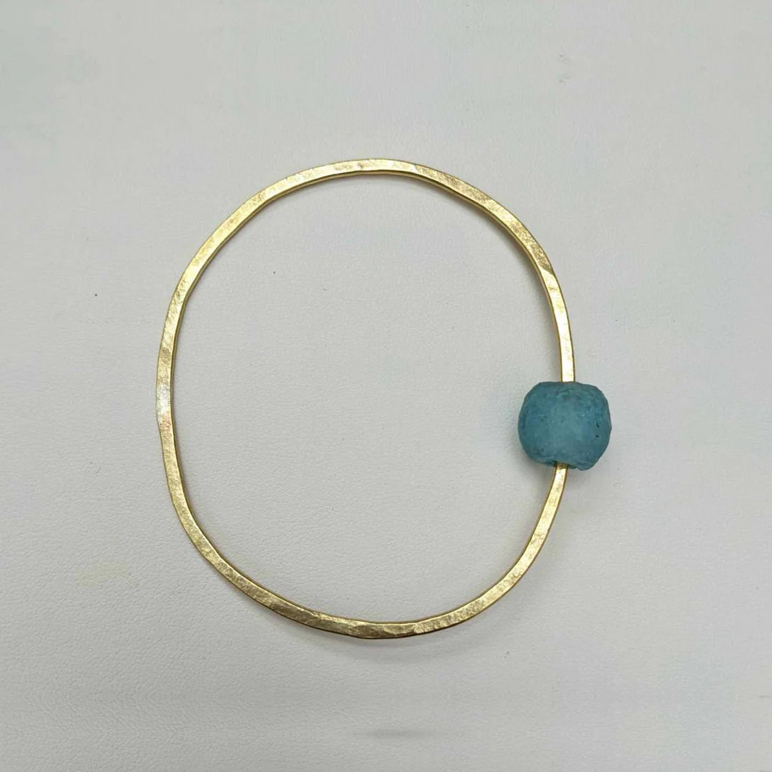 Brass Bangle with Bottle Bead