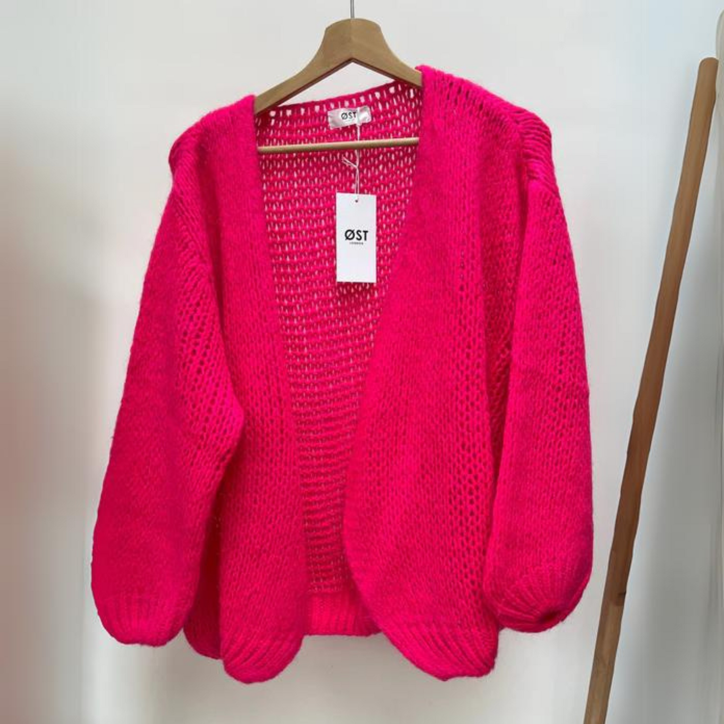 OST London Smila Mohair Cardigan - Shocking Pink