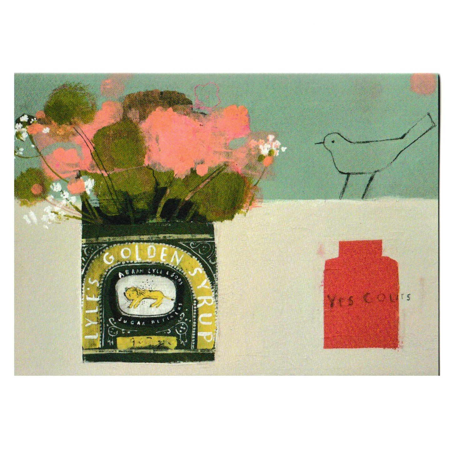 Greetings Card - Geraniums in Golden Syrup