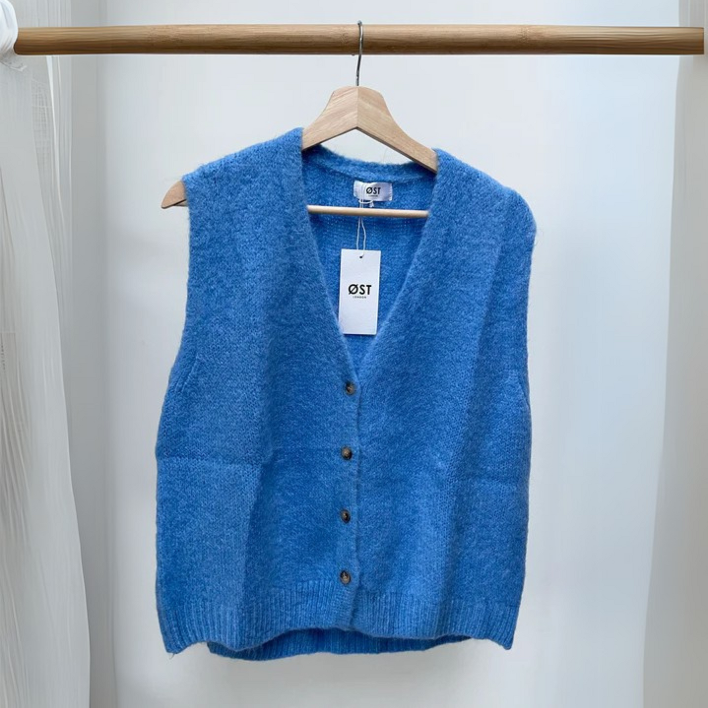 OST London Erika Kid Mohair Vest - Cornflower Blue