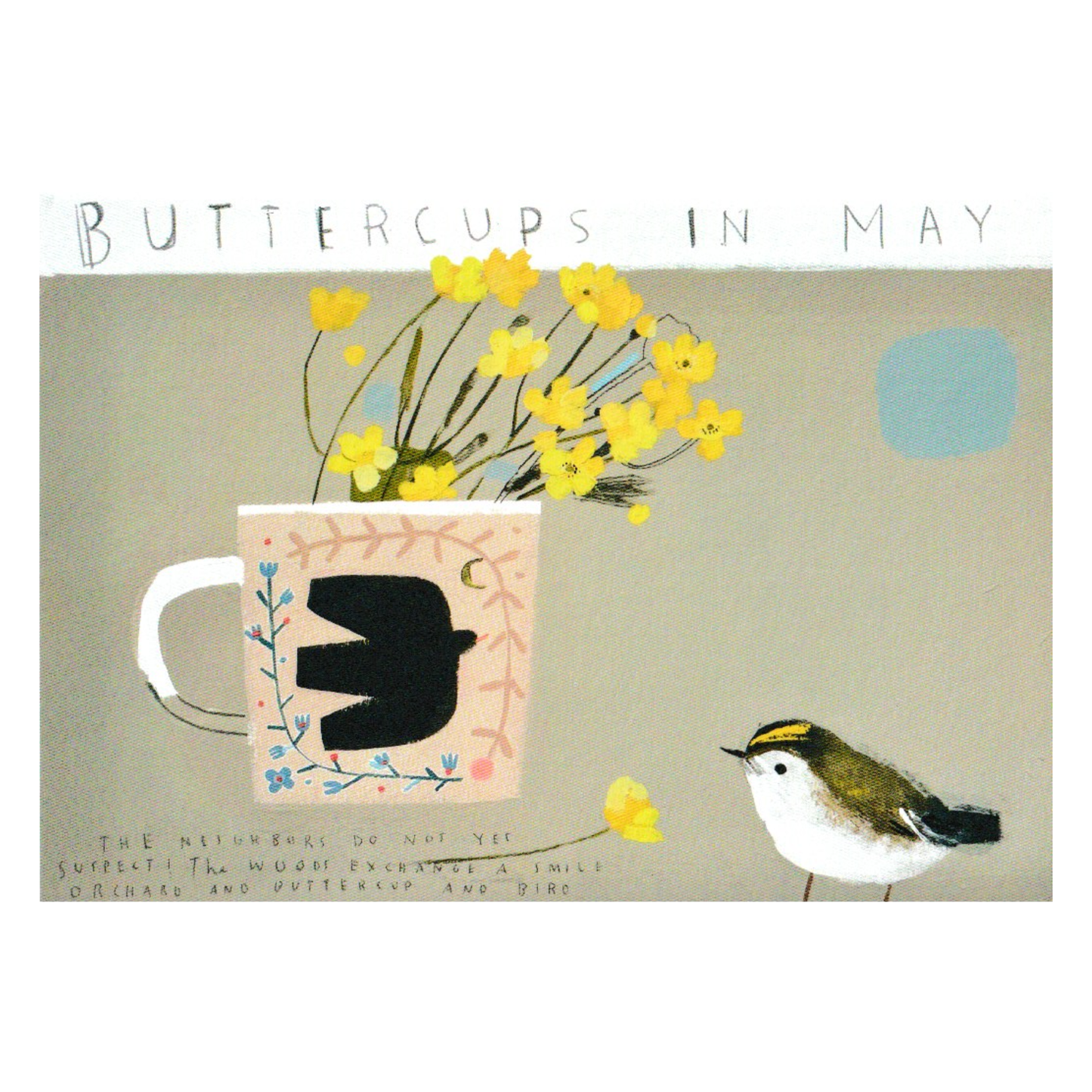 Greetings Card - A Cup of Buttercups and Goldcrest