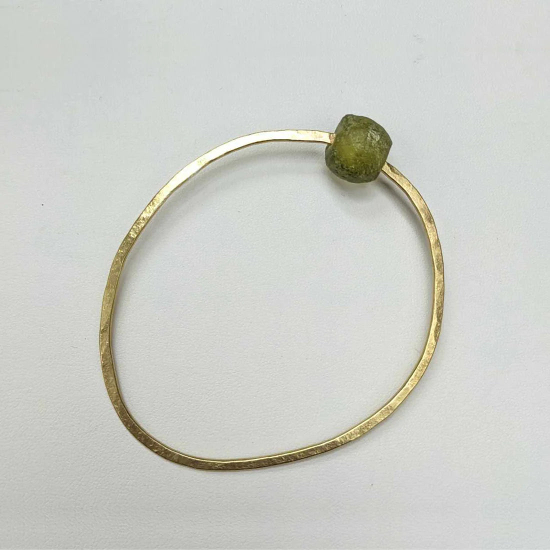 Brass Bangle with Bottle Bead