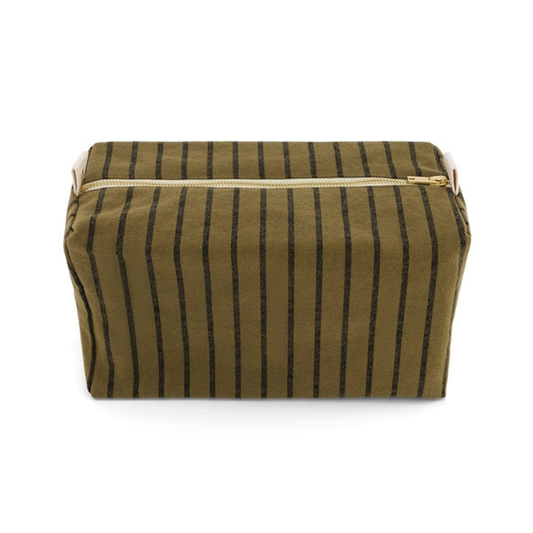 Vic Wash Bag - Olive Tennis Stripes