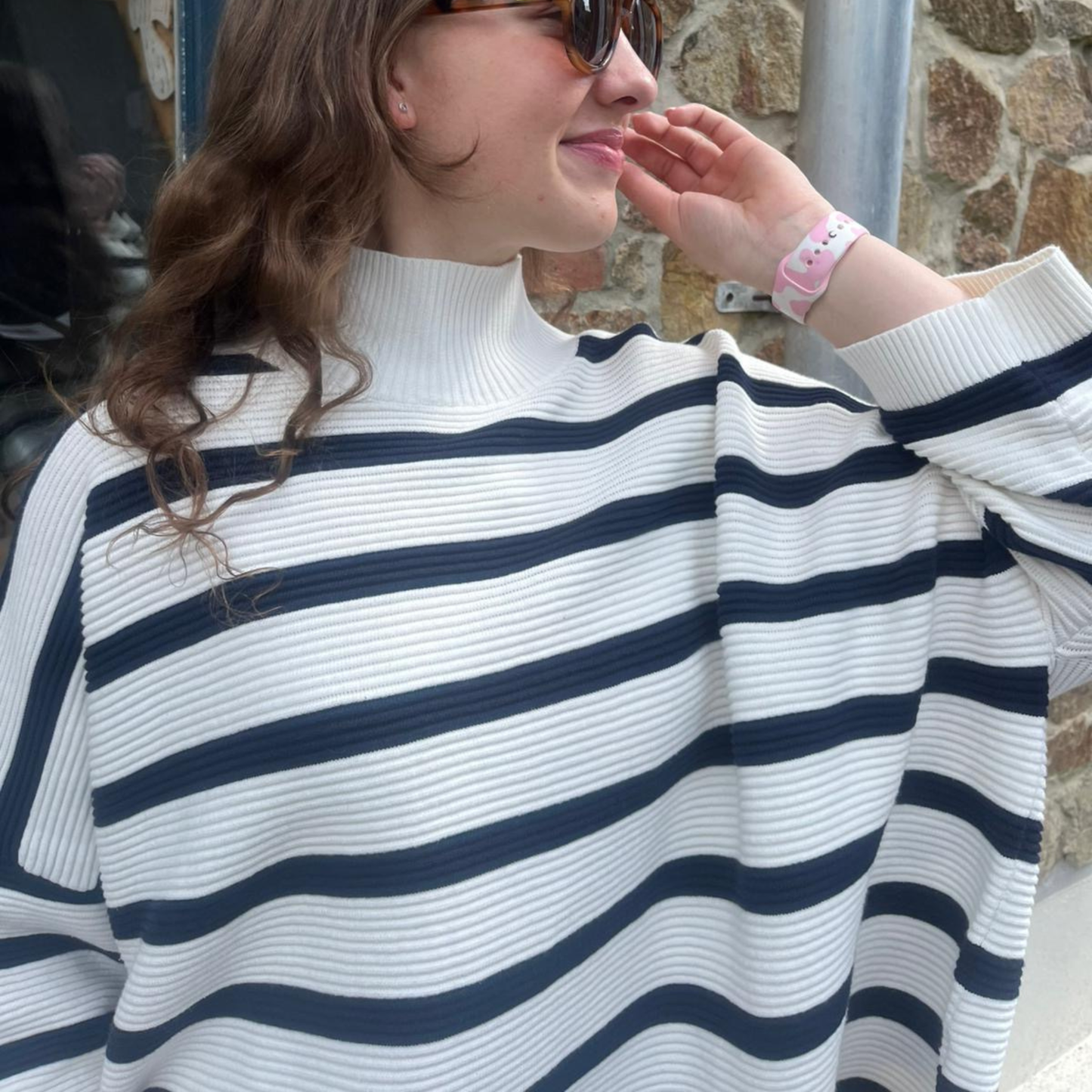 Vicki Jumper - Navy Stripe