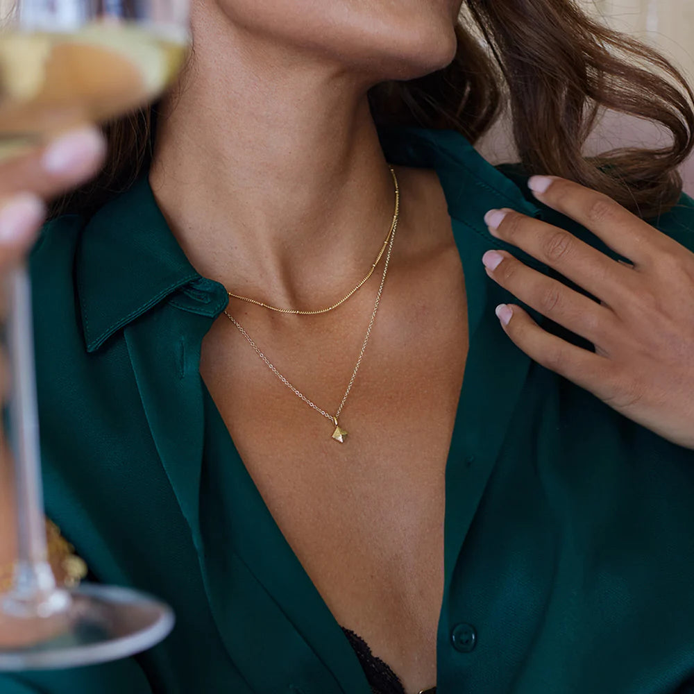 Fine Gold Chain Layering Necklace - Satellite