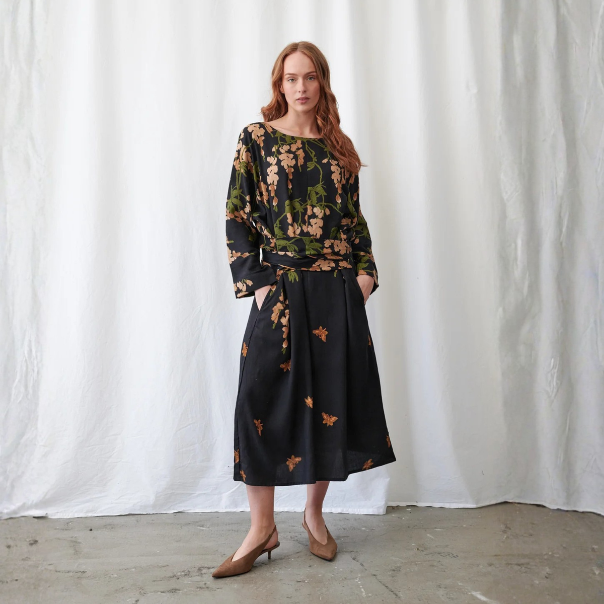 Kate Dress - Wisteria Black
