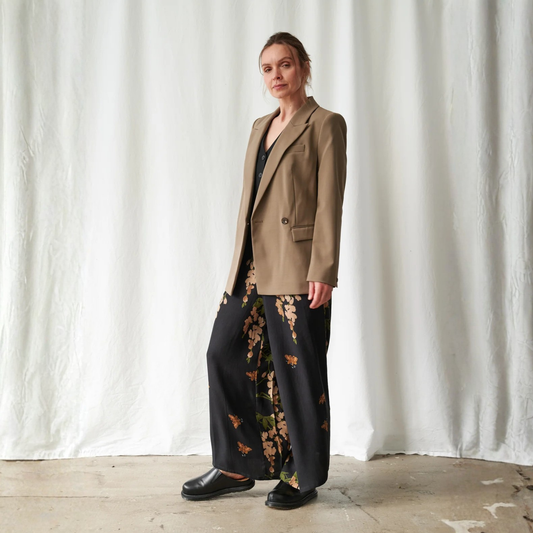 Tencel Palazzo Pants - Wisteria Black
