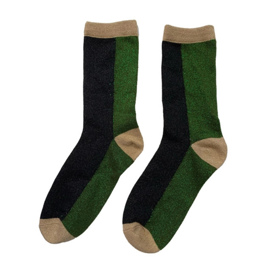 Glitter Socks - Green and Gold