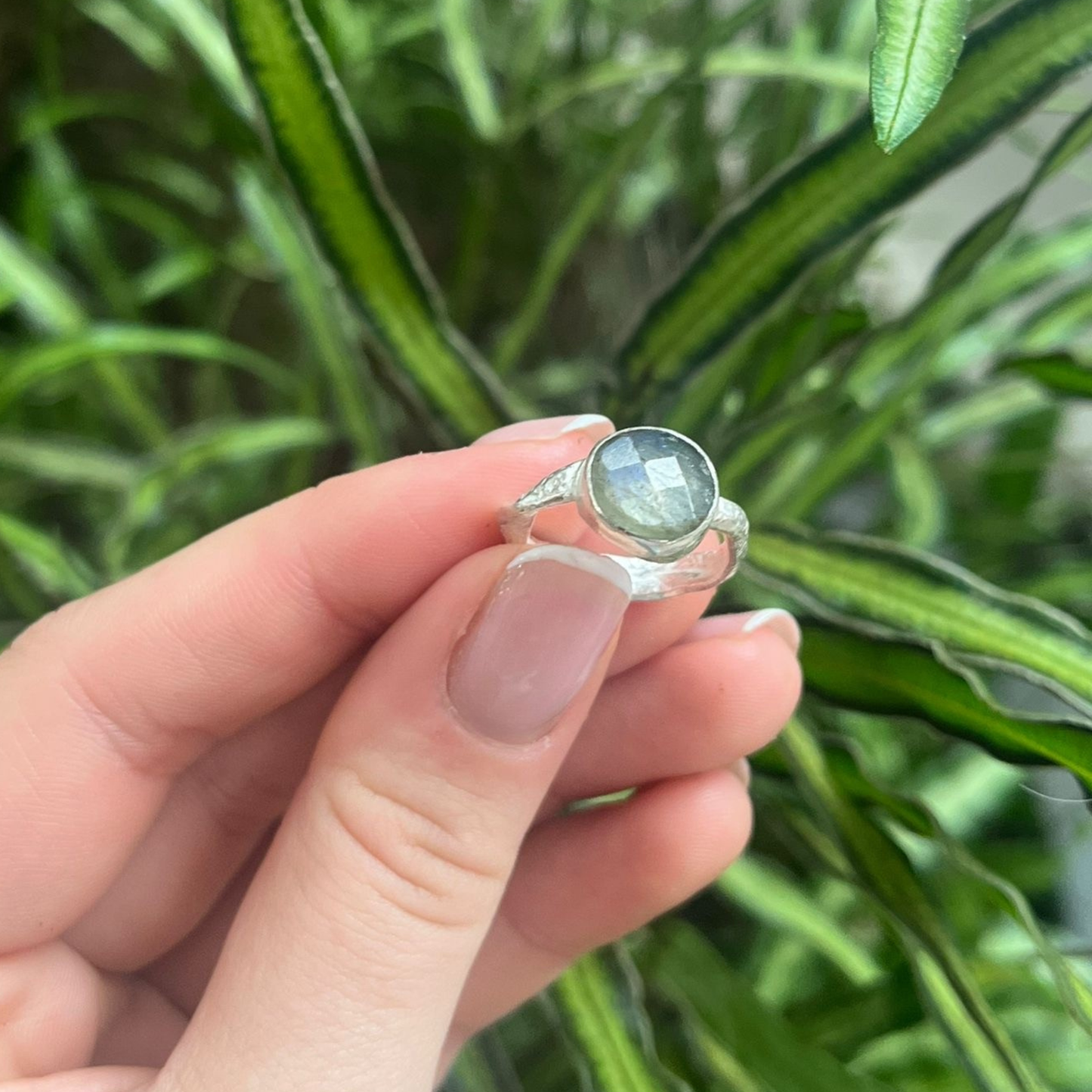 Eco Silver Ring - Light Labradorite