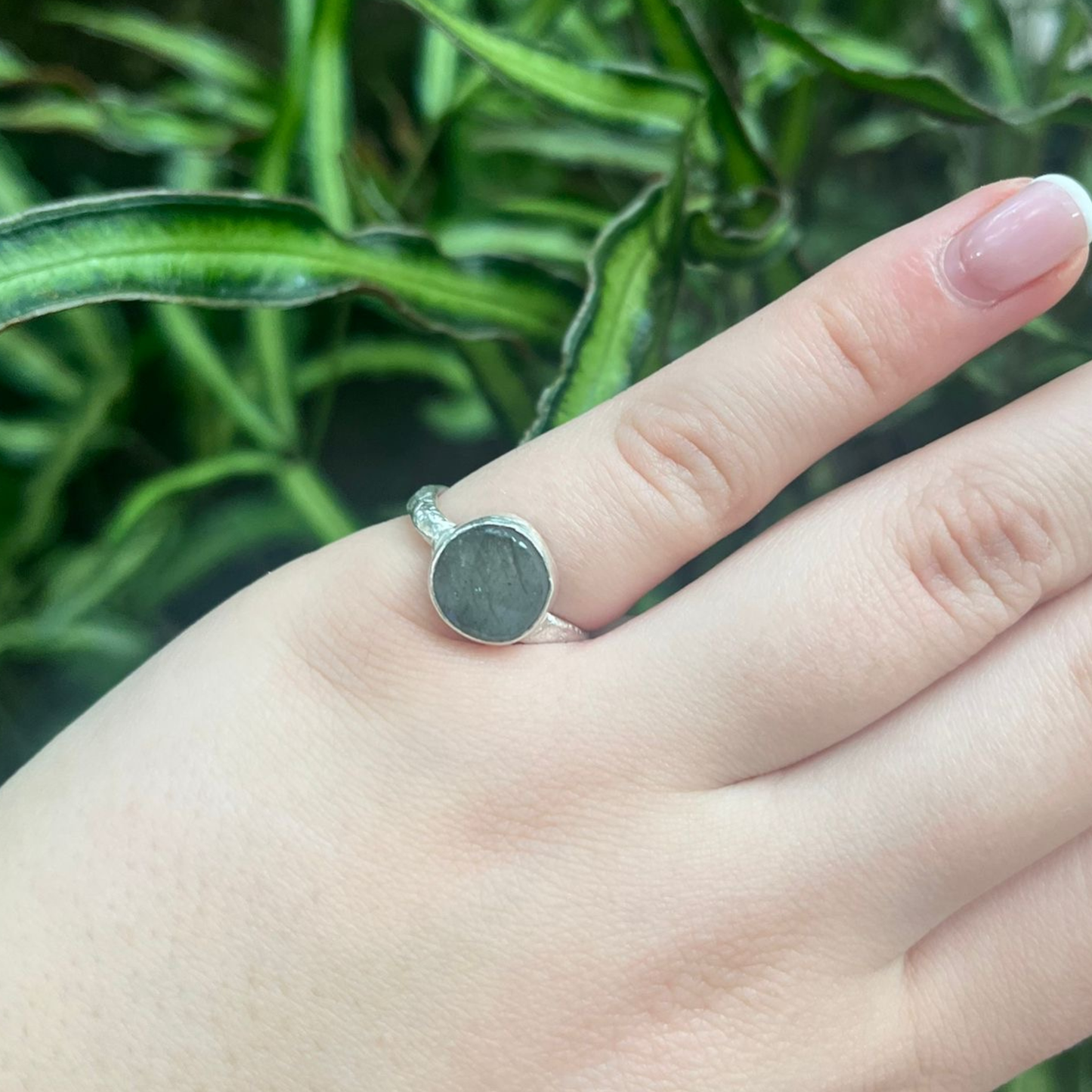 Eco Silver Ring - Light Labradorite