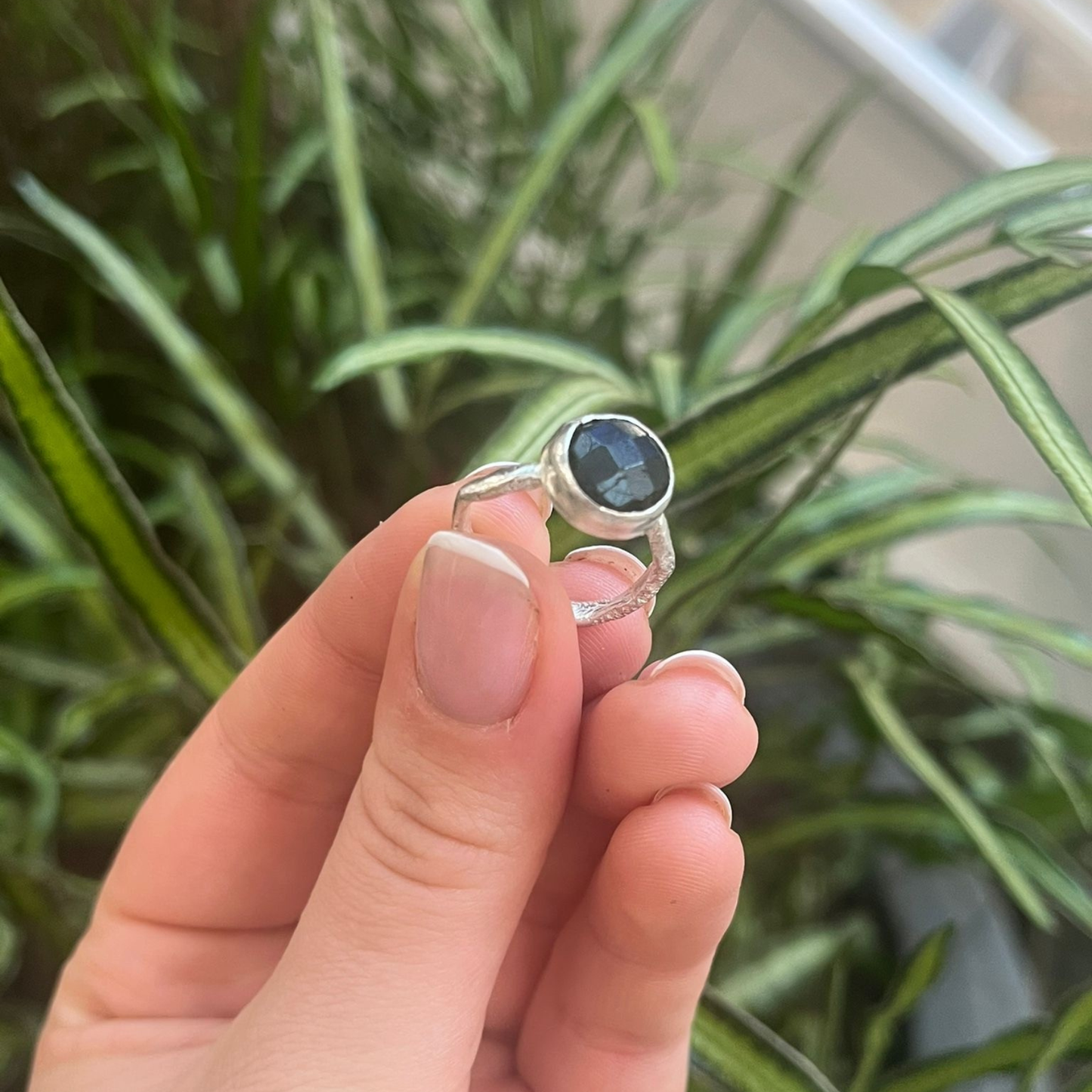 Eco Silver Ring - Dark Labradorite