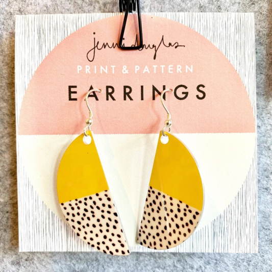 Jenni Douglas Drop Earrings - Yellow Freestyle