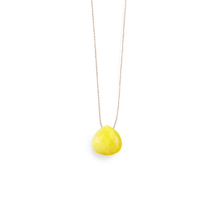 Fine Cord Gemstone Necklace - Yellow Seraphinite
