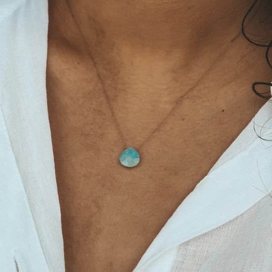 Silk Cord Necklace - Amazonite