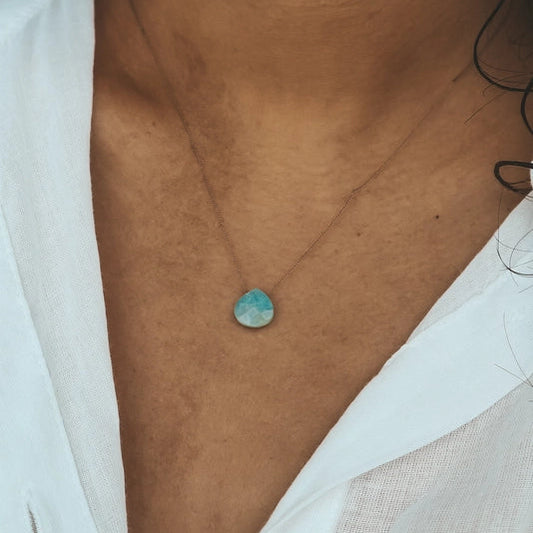 Silk Cord Necklace - Amazonite