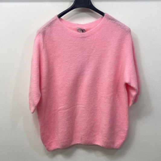 Bellerina Paris Alpaca Blend Crew Neck Jumper - Candy Pink