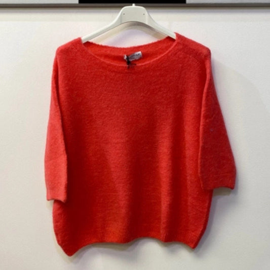 Bellerina Paris Alpaca Blend Crew Neck Jumper - Coral Pink