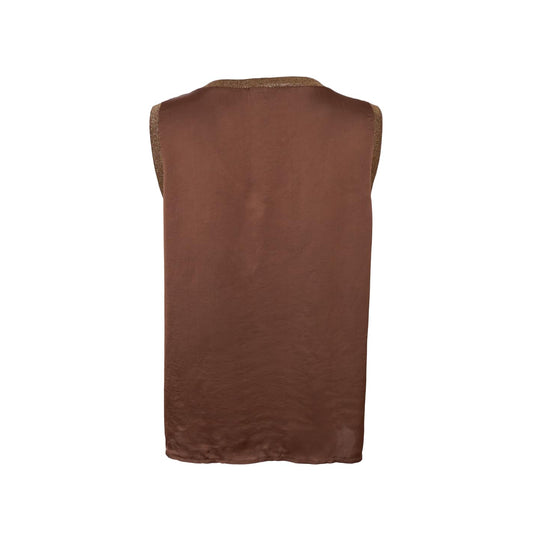 Mabel Sleeveless V-Neck Blouse - Espresso