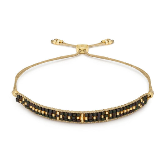 Boho Betty Aslan Beaded Friendship Bracelet - Black & Gold