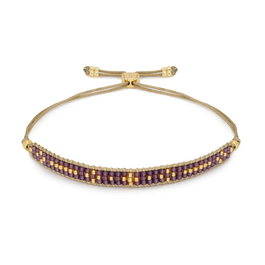 Boho Betty Aslan Friendship Beaded Bracelet - Lavender & Gold