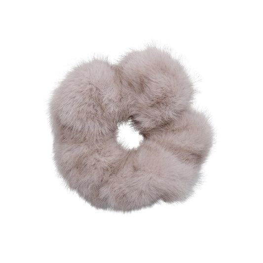 Fluffy Hair Scrunchie - Grey