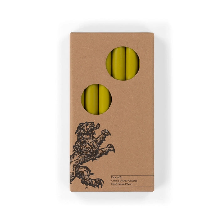 British Colour Standard Dinner Candles - Pack of 6