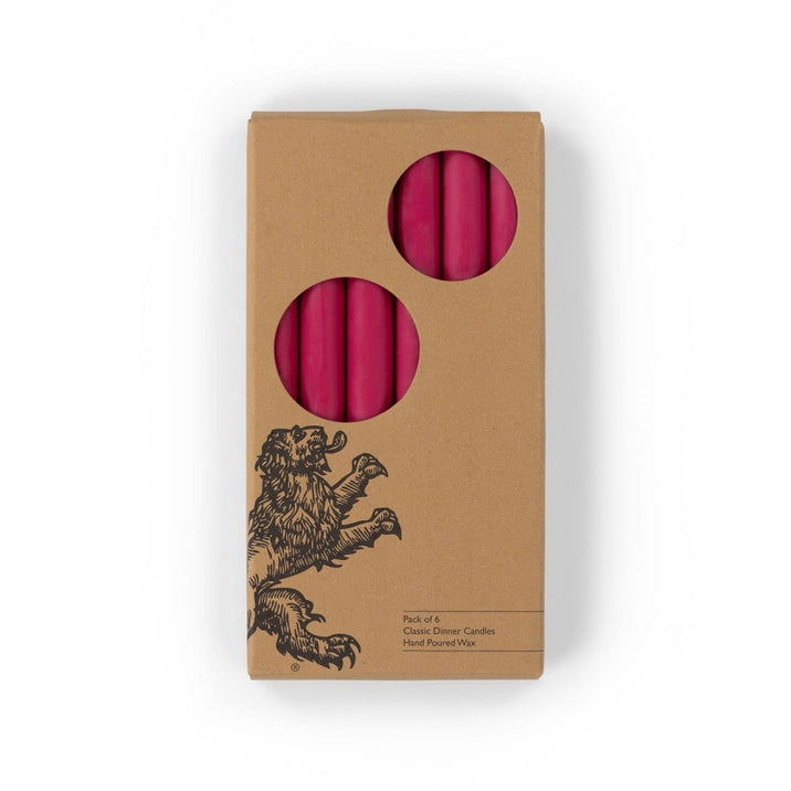 British Colour Standard Dinner Candles - Pack of 6