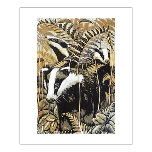 Art Angels Greetings Card - Badgers