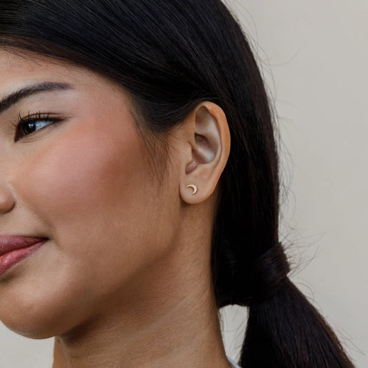 Gold Stud Earrings - Portmoon
