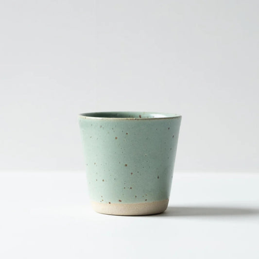 Dor & Tan Ceramic Beaker - Celadon and Speckled