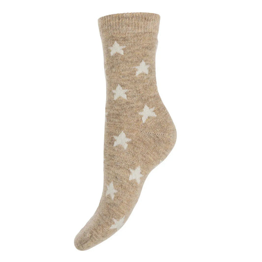 Wool Blend Socks - Fawn Stars