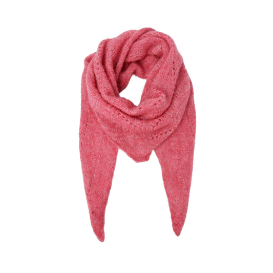 Alpaca Wool Picot Scarf - Berry