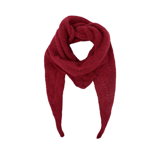 Alpaca Wool Picot Scarf - Wine