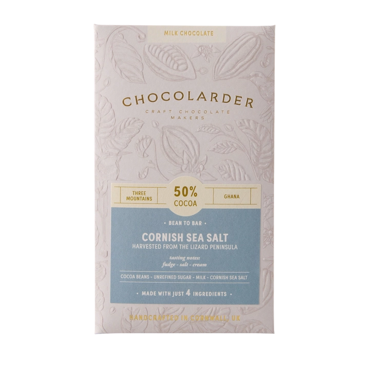 Cornish Sea Salt 50% Milk Chocolate Bar