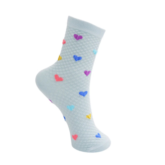 Heart Socks - Blue