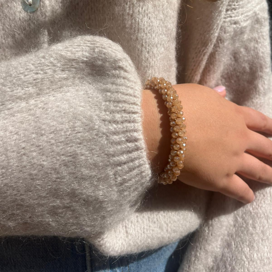 Beaded Sparkle Bracelet - Champagne