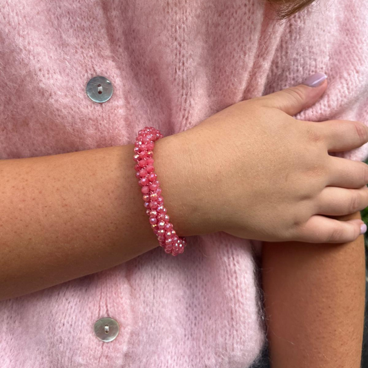 Beaded Sparkle Bracelet - Pink