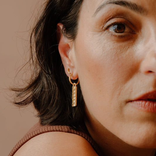 Gold Hoop Earrings - Moon Phases