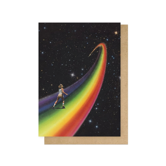 Greetings Card - Cosmic Roller Skater