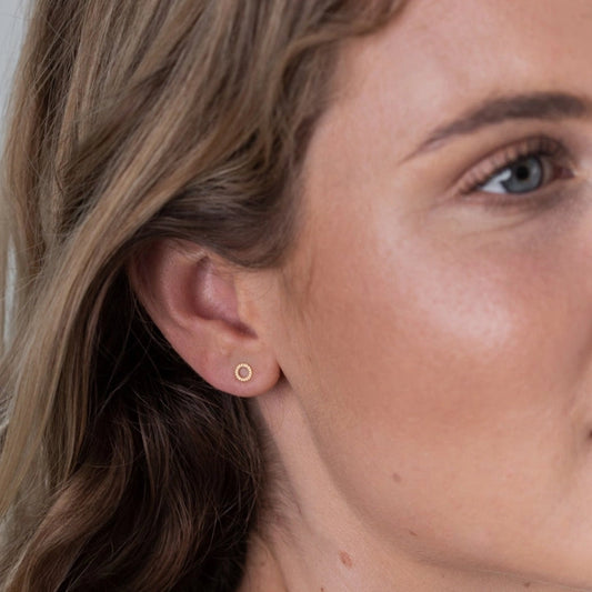 Gold Stud Earrings - Madrid