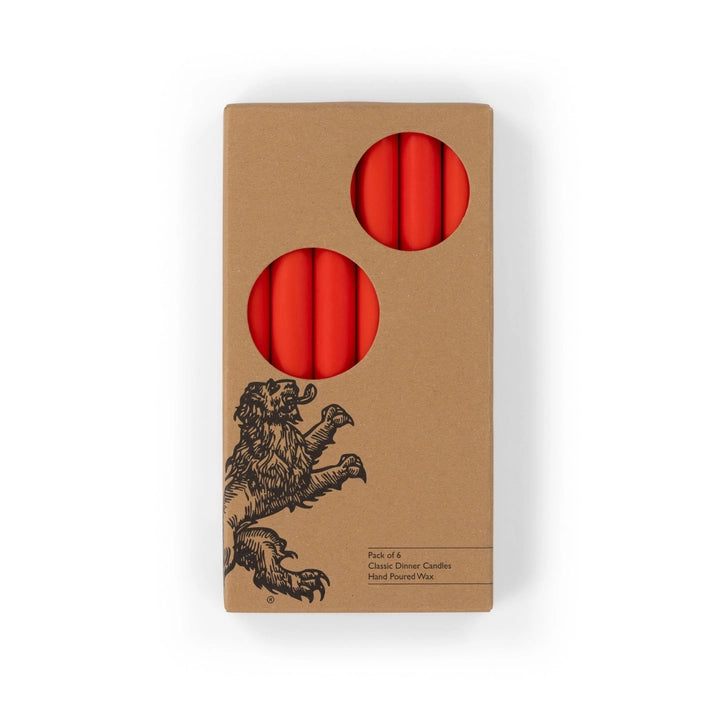 British Colour Standard Dinner Candles - Pack of 6