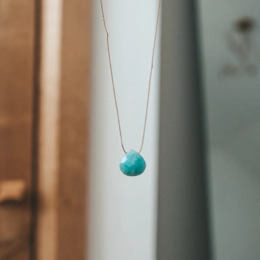 Silk Cord Necklace - Amazonite