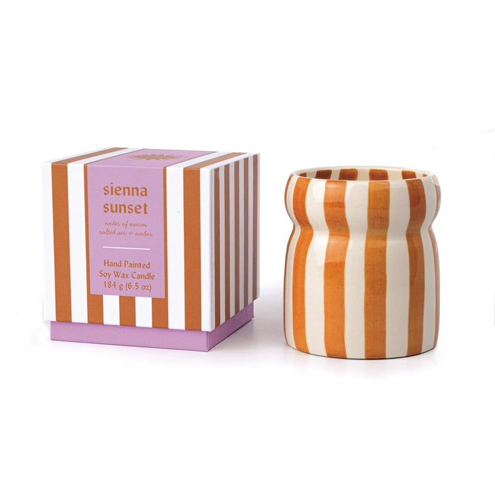 Cabana Stripe Candle - Sienna Sunset
