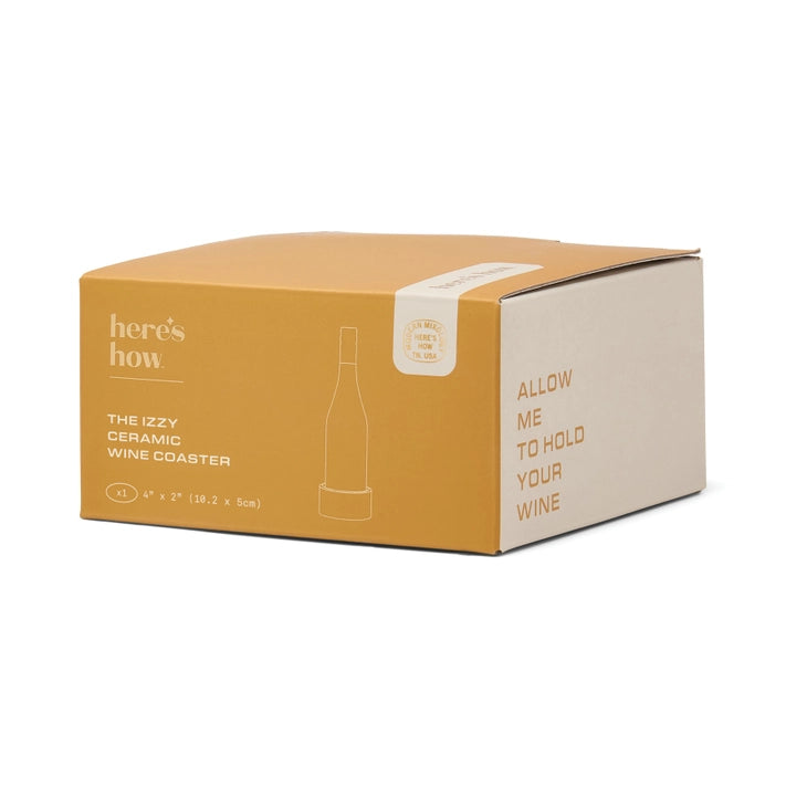 Ceramic Wine Coaster - Yellow Stripe
