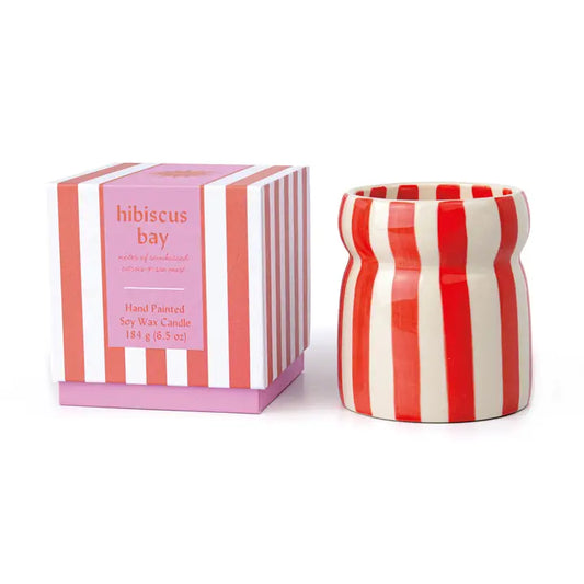 Cabana Stripe Candle - Hibiscus Bay