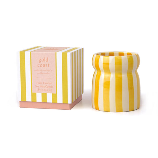 Cabana Stripe Candle - Gold Coast