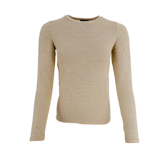 Black Colour DK Faye Long Sleeve Top - Light Gold