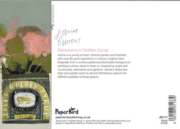 Greetings Card - Geraniums in Golden Syrup